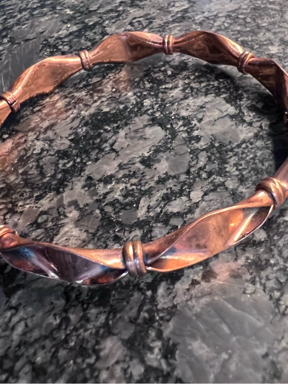 RENOIR Geometric Copper Bangle Bracelet authentic modernist era genuine
